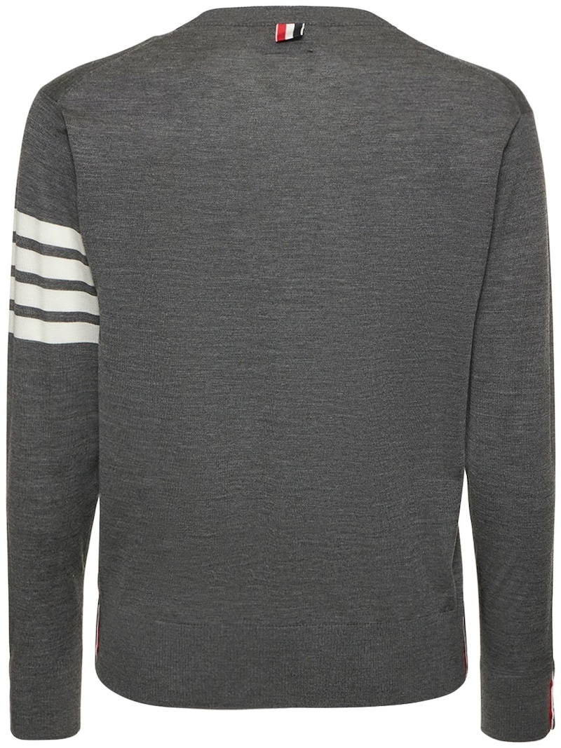 Wool crewneck sweater w/ stripes - 5