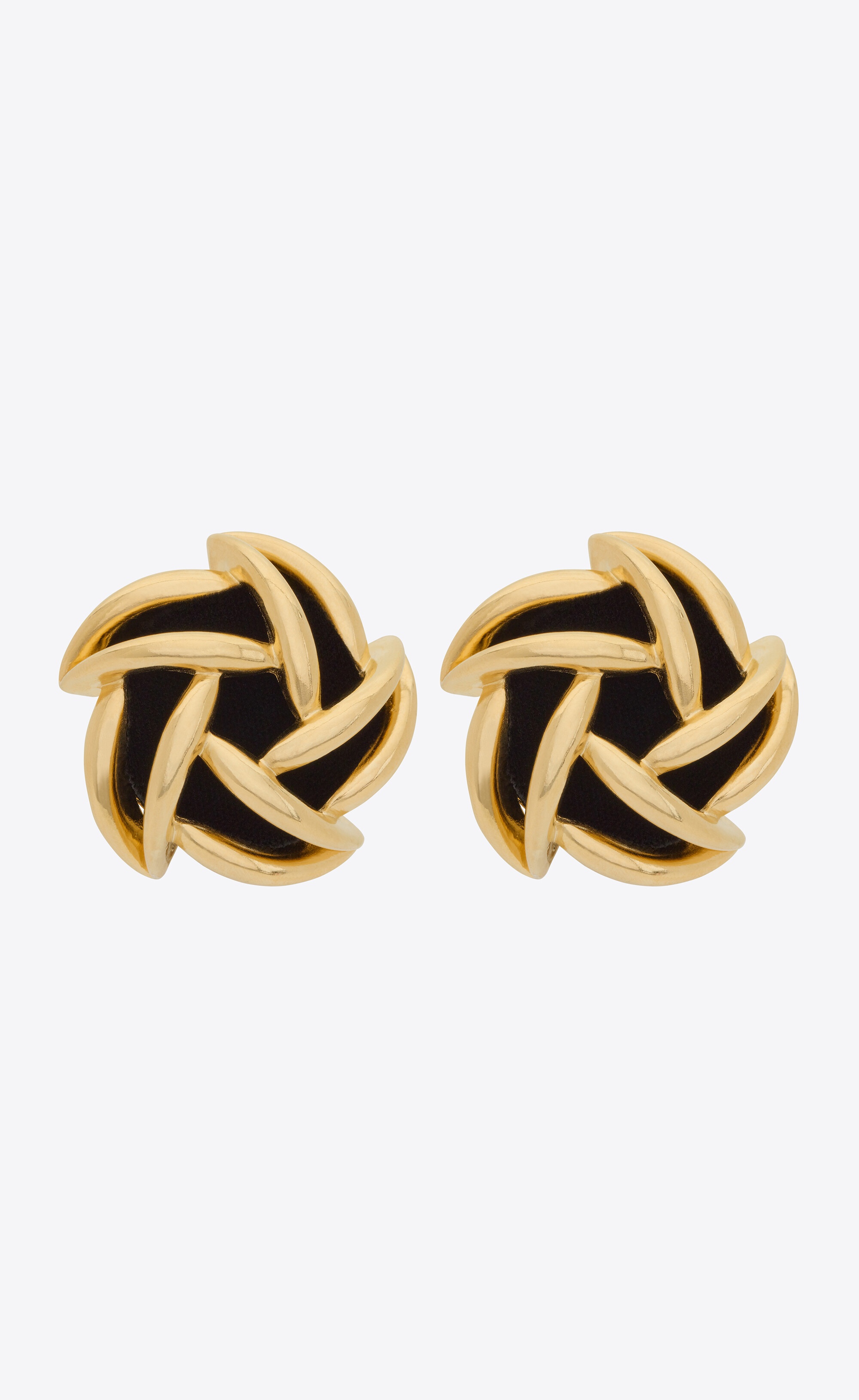 vintage spiral earrings in metal and velvet - 1