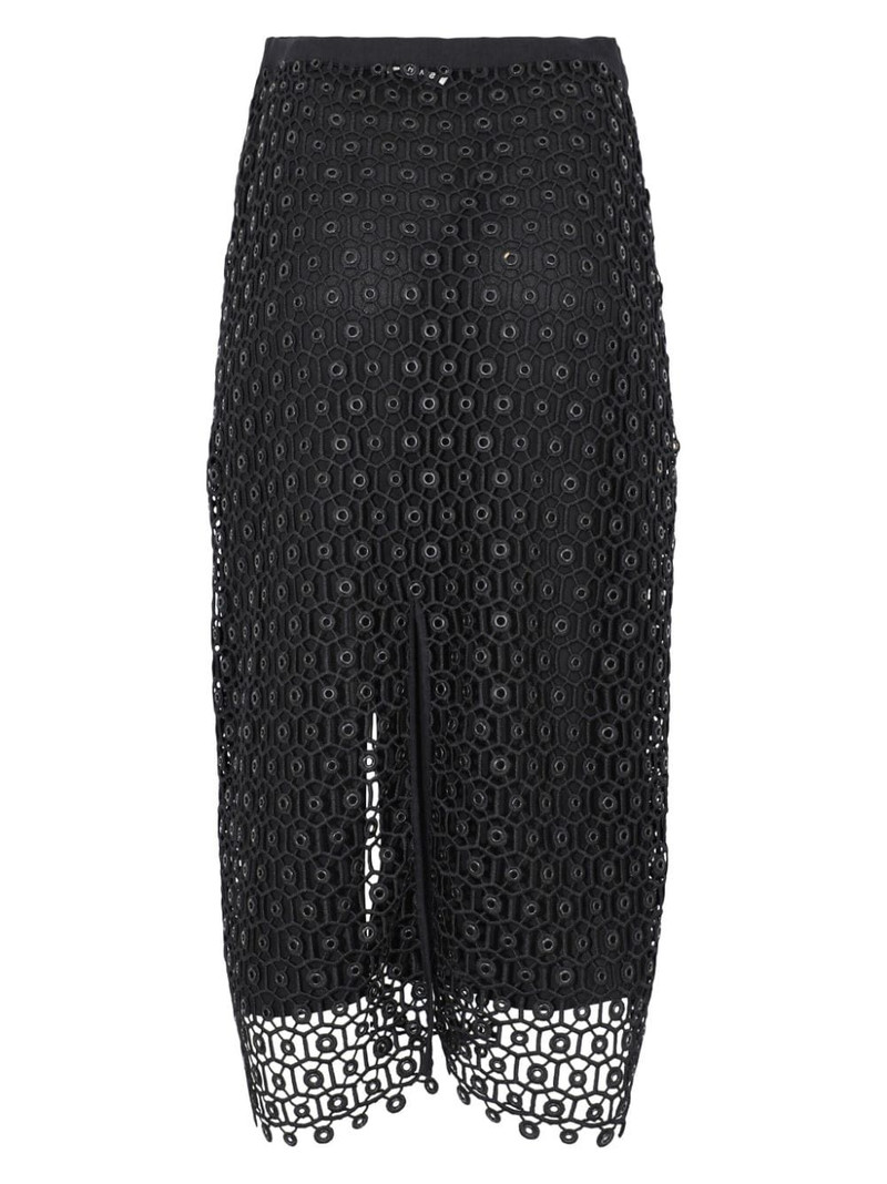 SIMKHAI Karolina open-knit midi skirt outlook