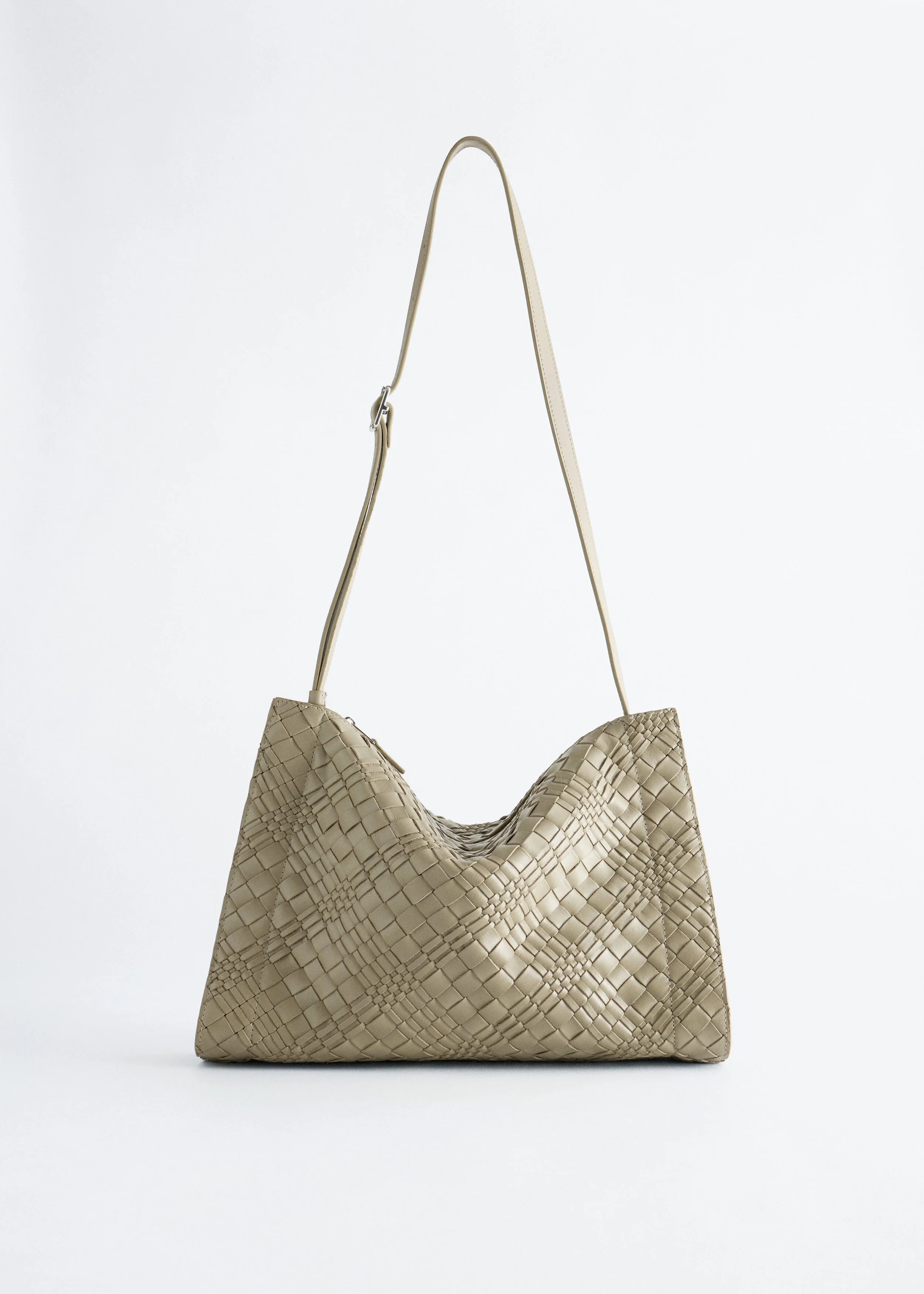Braided Leather Crossbody Bag - 1