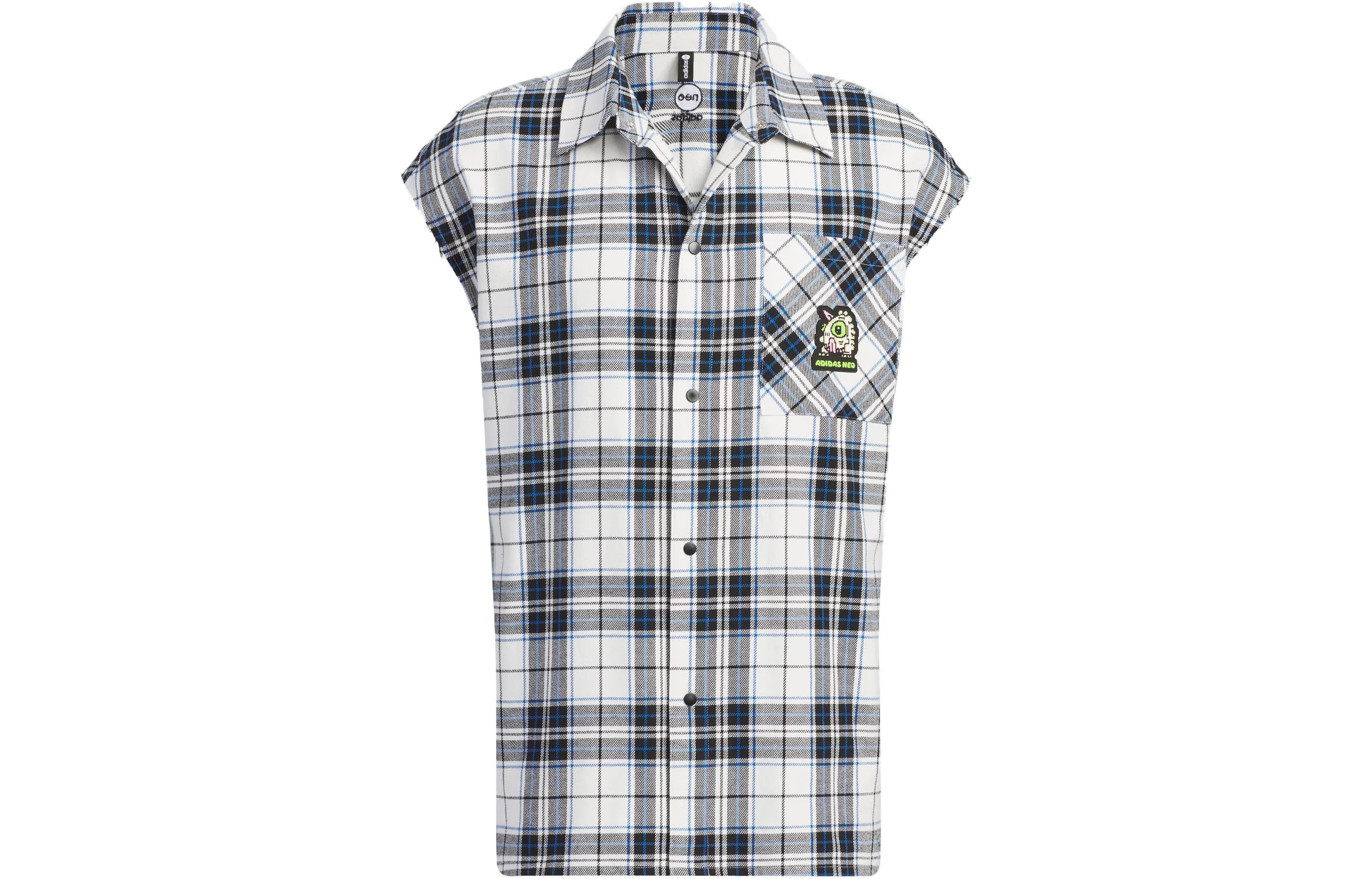 adidas Neo Casual Detachable Sleeve Shirt 'White Black' IK5155 - 2