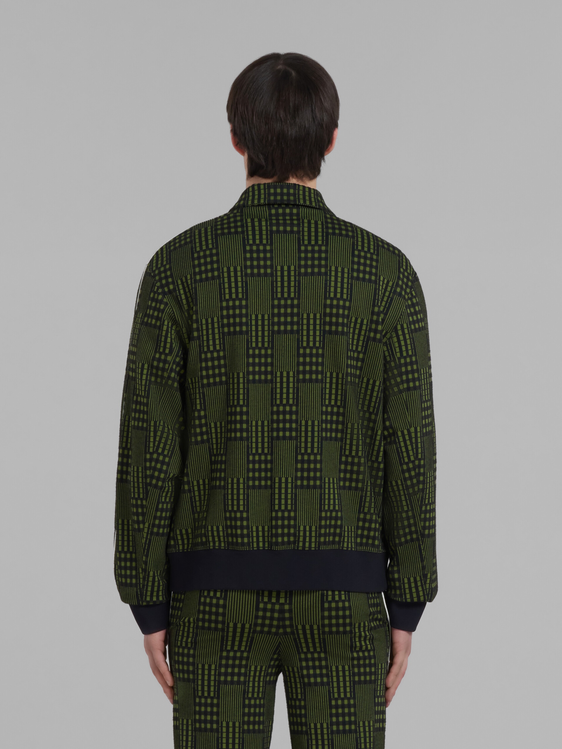 GREEN JERSEY JACKET WITH CHECKS AND STRIPES - 3