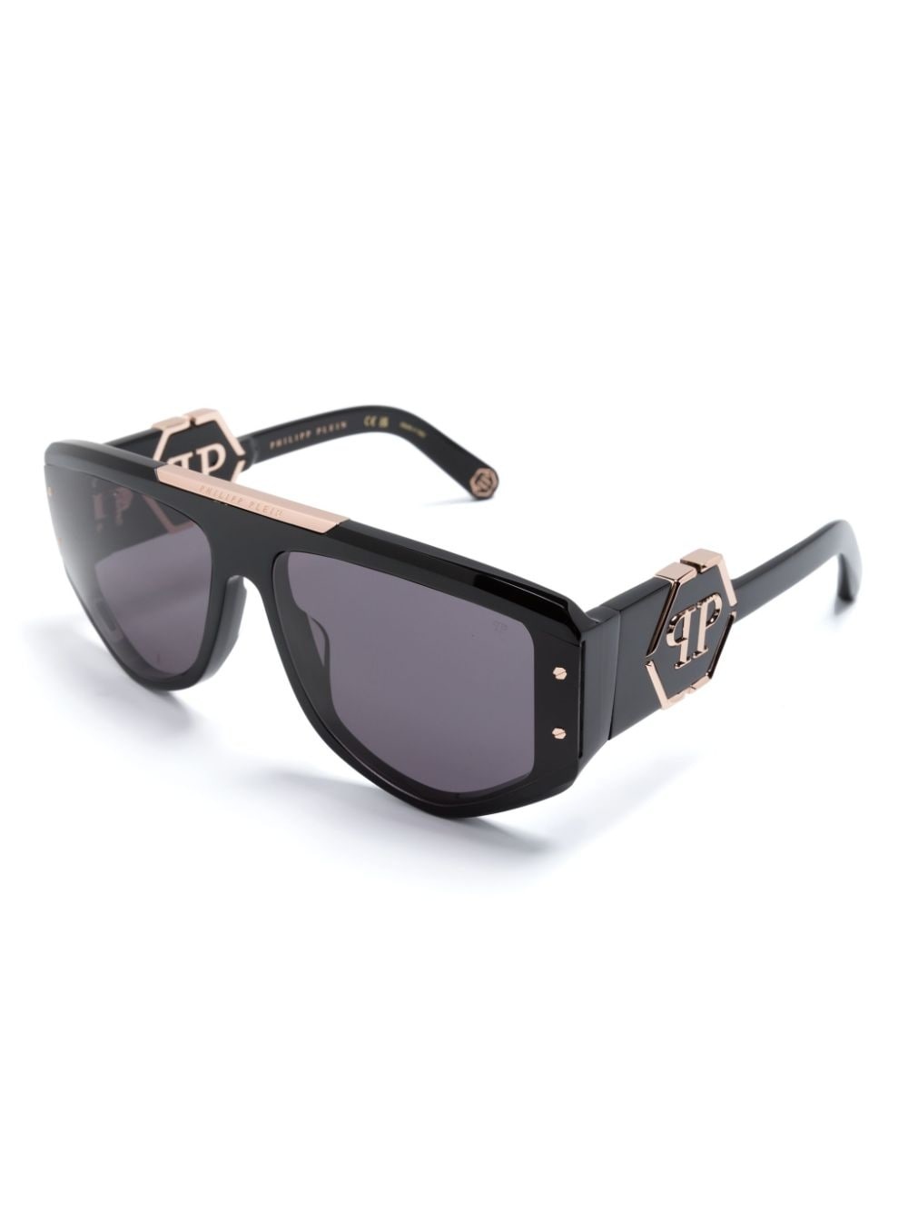 logo-plaque oversize-frame sunglasses - 2