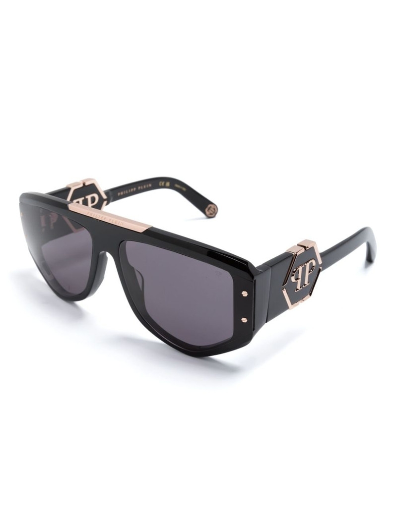PHILIPP PLEIN logo-plaque oversize-frame sunglasses outlook