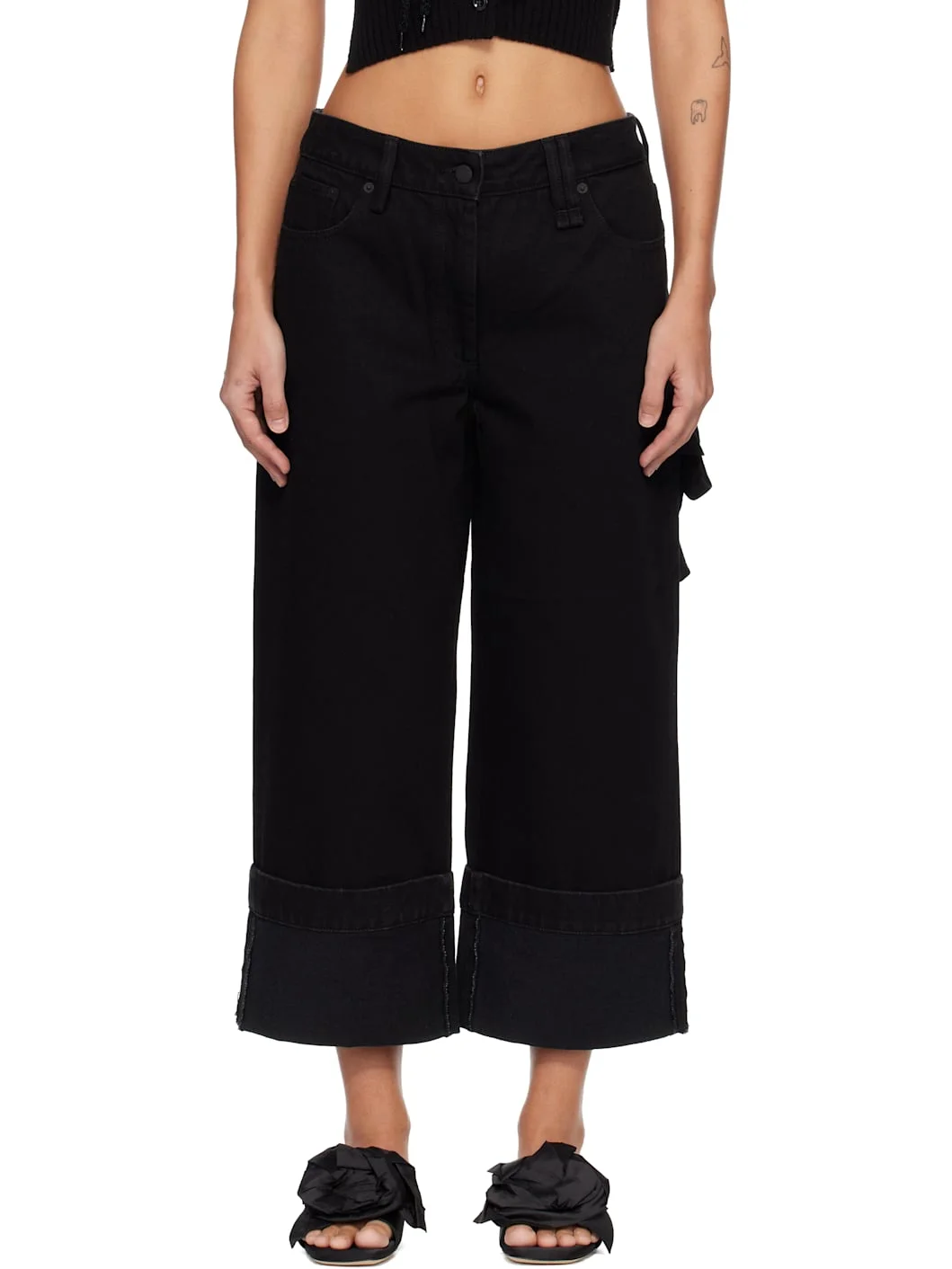 Black Straight Leg Jeans - 1