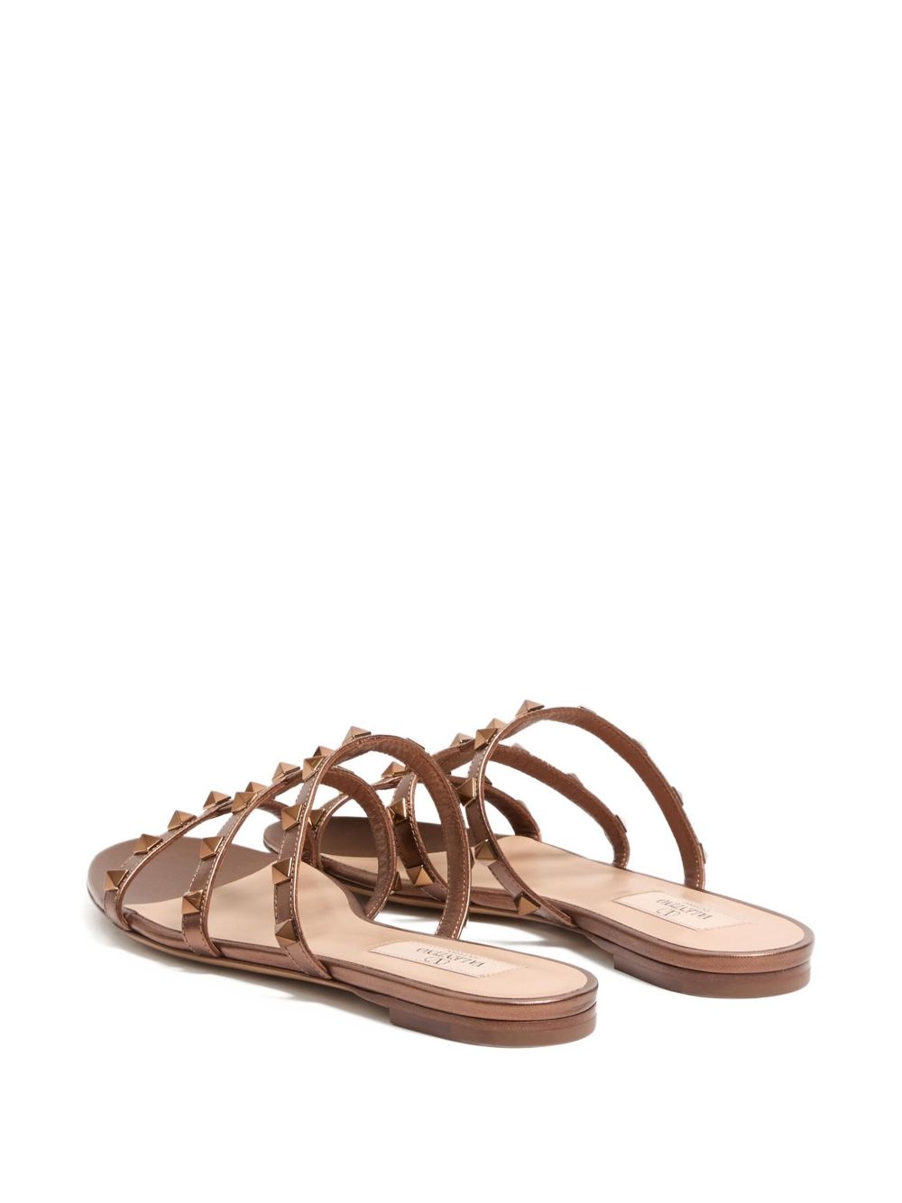 Rockstud Flat Metallic Nappa Slide Sandal - 3