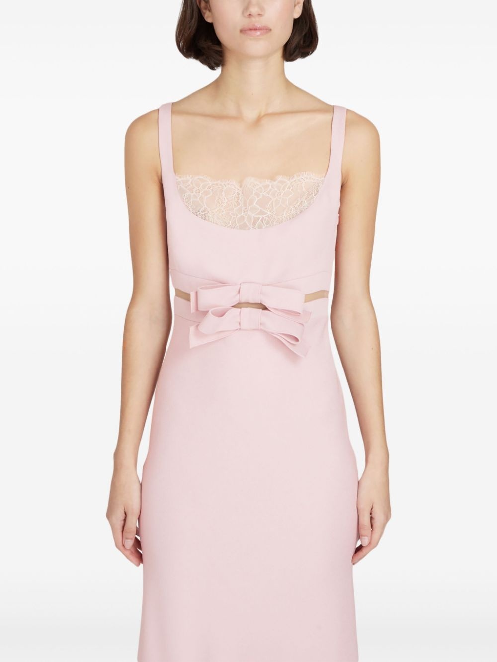 bow-detail crepe midi dress - 4