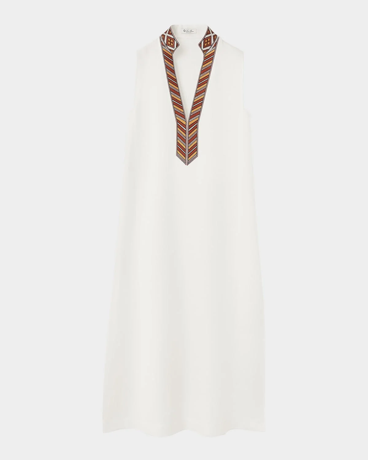 Abril Suitcase Stripe Embroidered Sleeveless Midi Dress - 1