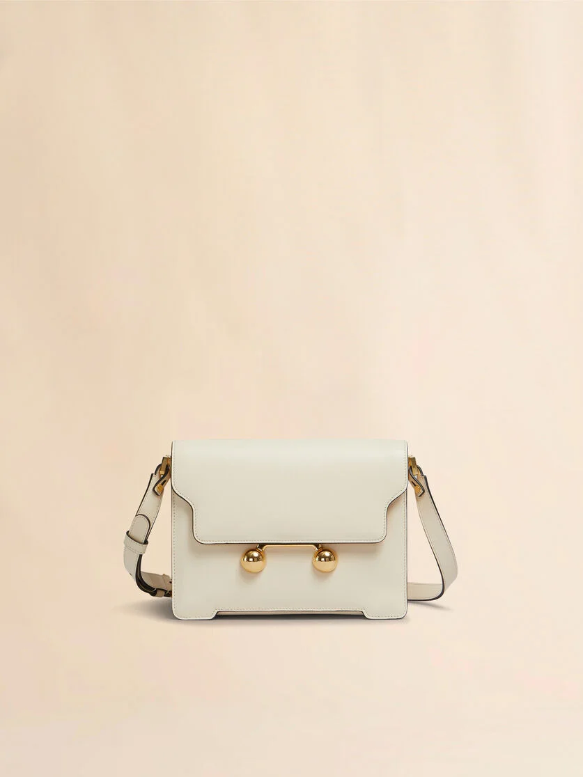 CREAM LEATHER TRUNKAROO MEDIUM SHOULDER BAG - 1