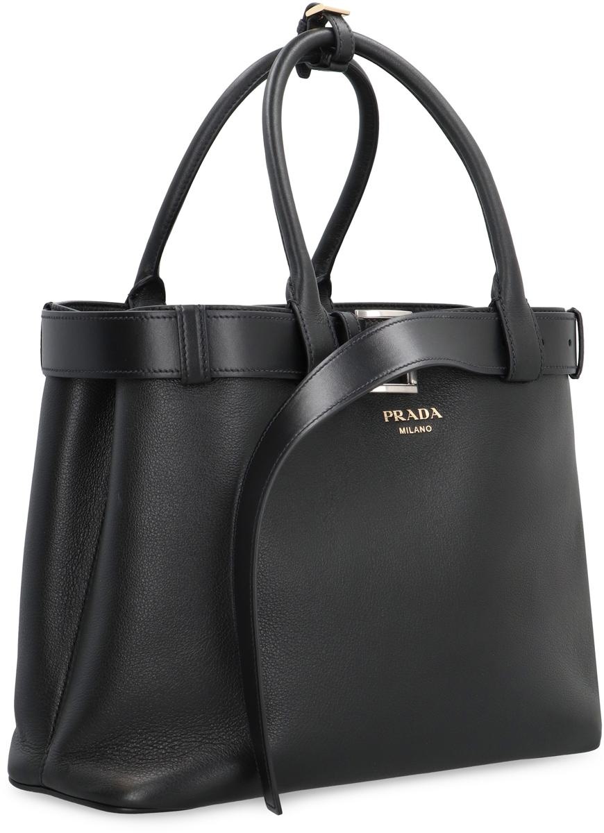 PRADA PRADA BUCKLE LEATHER BAG - 3