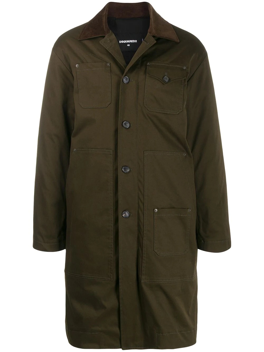 button-up parka coat - 1