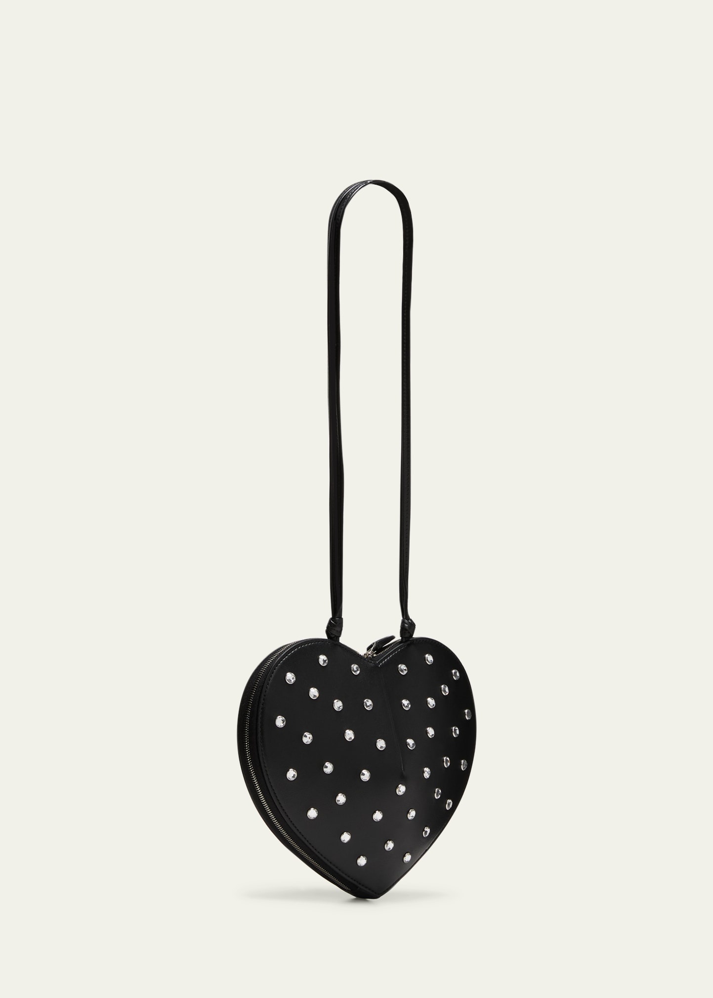 Le Coeur Riveted Strass Leather Crossbody Bag - 3