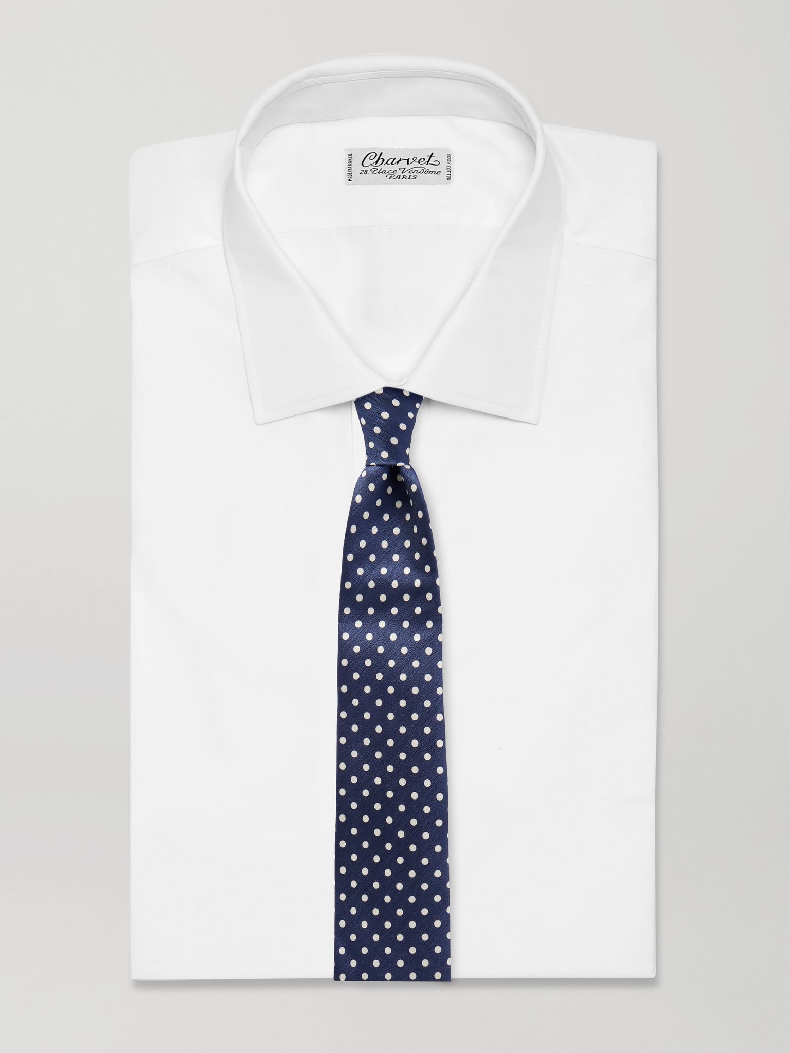 8cm Polka-Dot Silk-Jacquard Tie Navy - 2