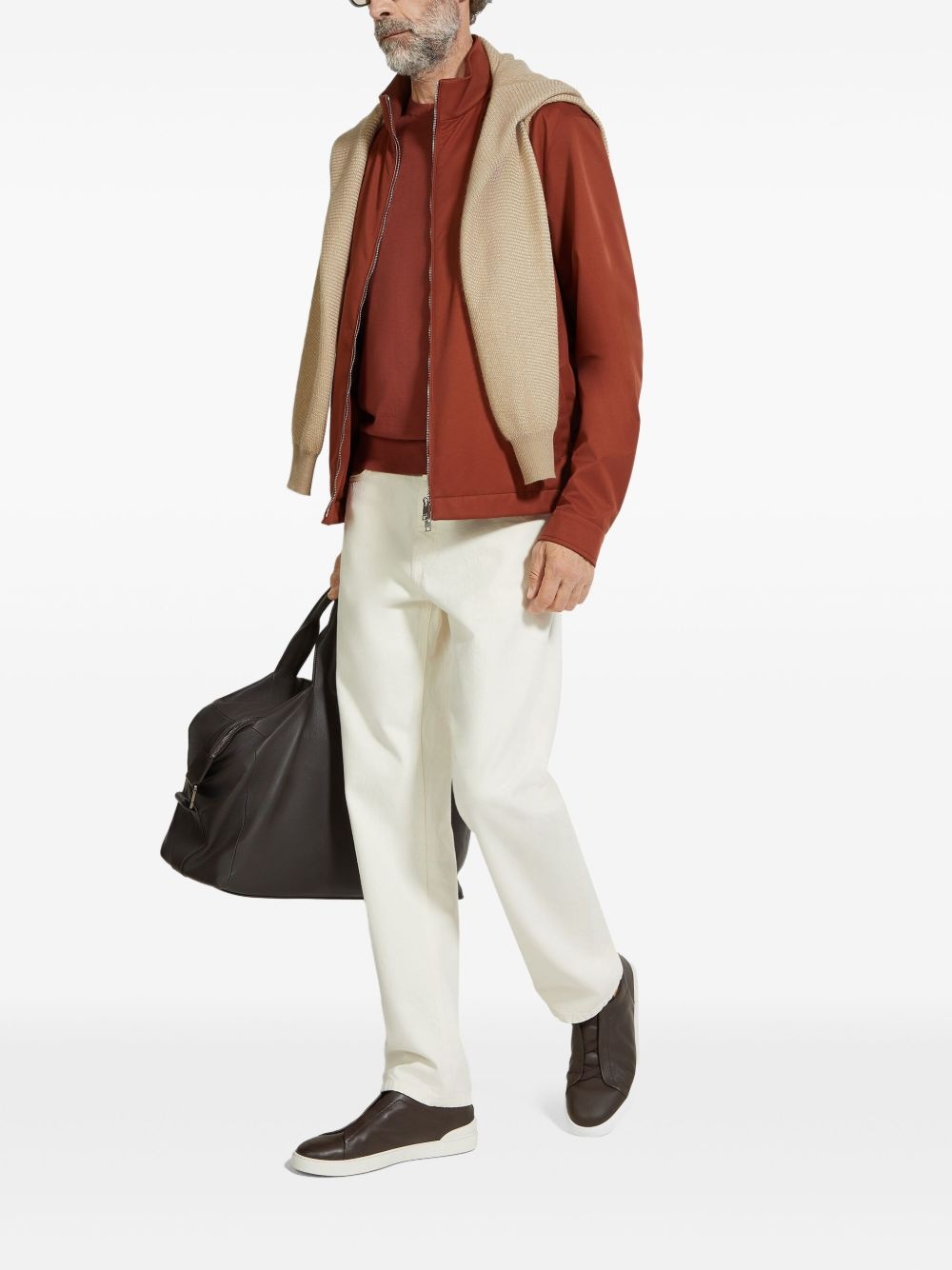high-neck zip-fastened jacket - 2
