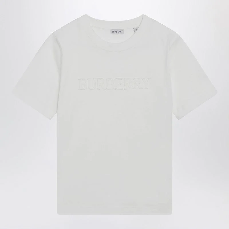 Burberry White T-Shirt With Embroidered Logo Women - 1