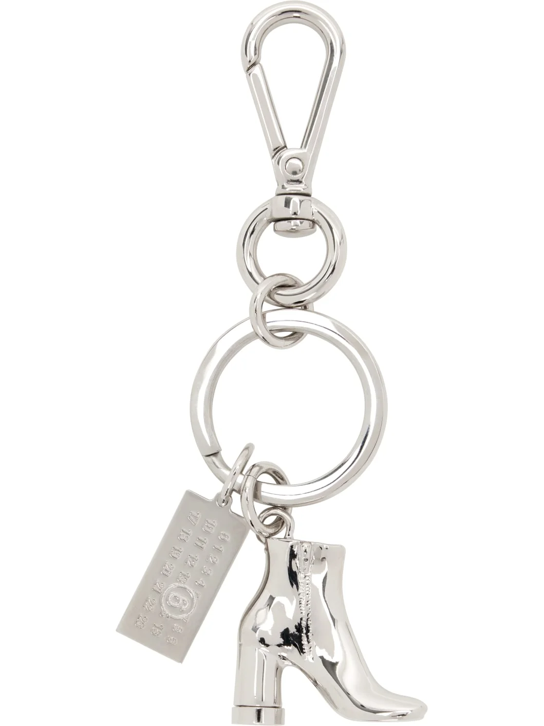 Silver Anatomic Boot Charm Keychain - 1