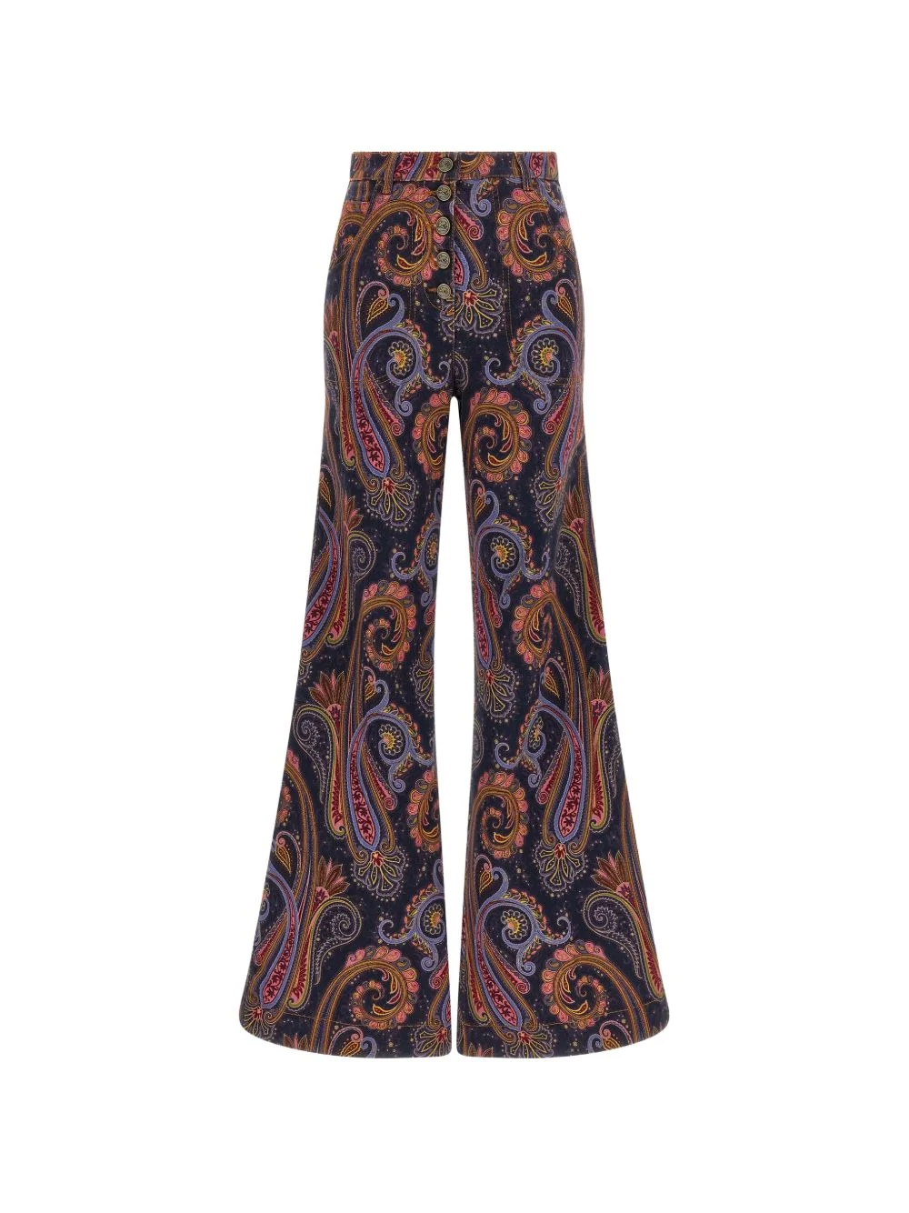 Paisley-print flared jeans - 1