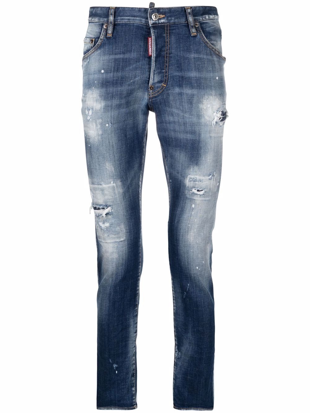 distressed-effect skinny jeans - 1