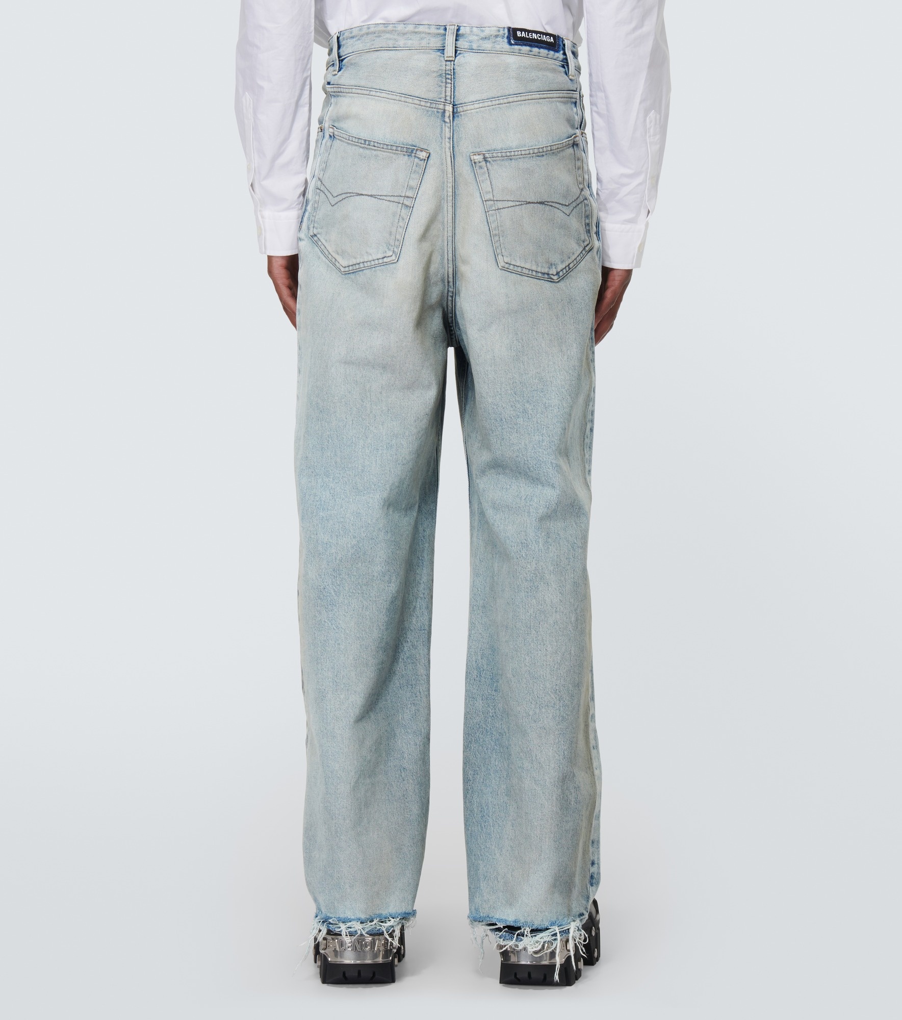 Distressed wide-leg jeans - 4
