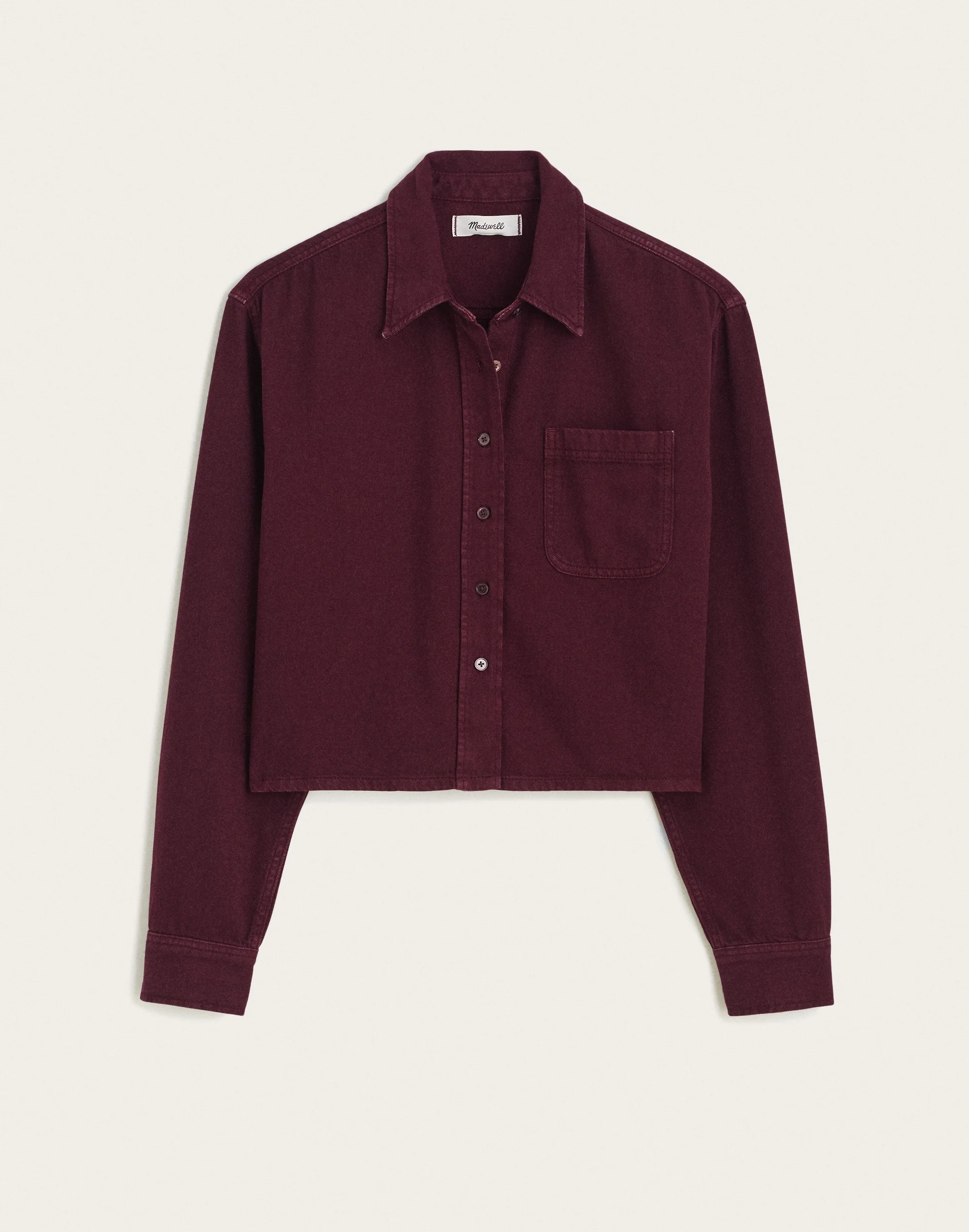 Boxy Crop Button-Up Shirt in Airy Denim - 1