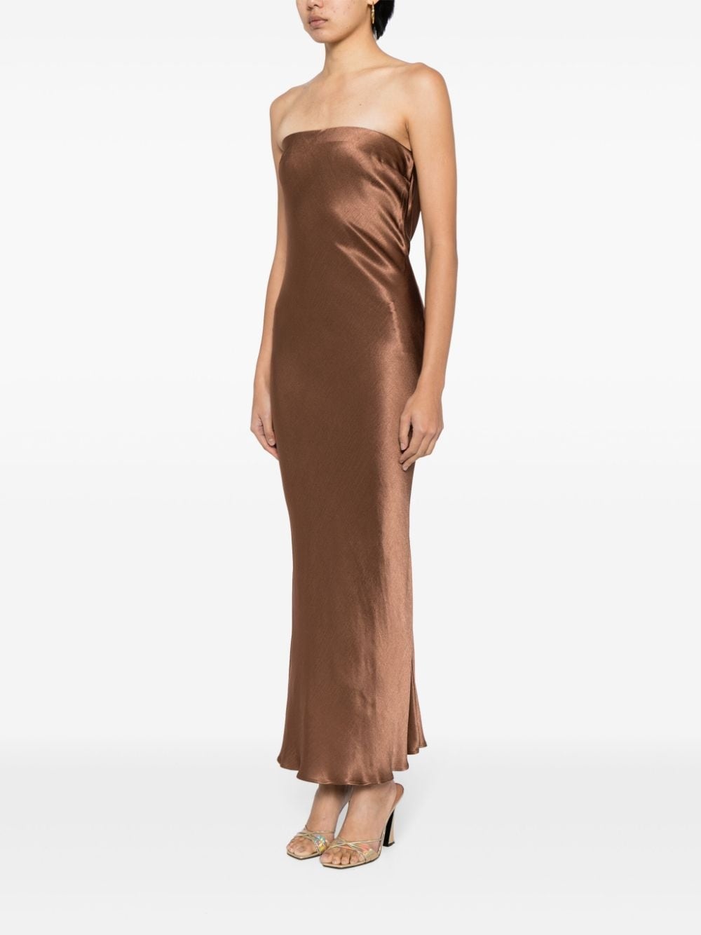 Moon Dance satin strapless dress - 4