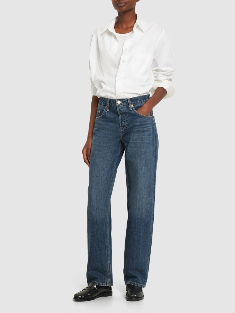 High waisted denim wide jeans - 2