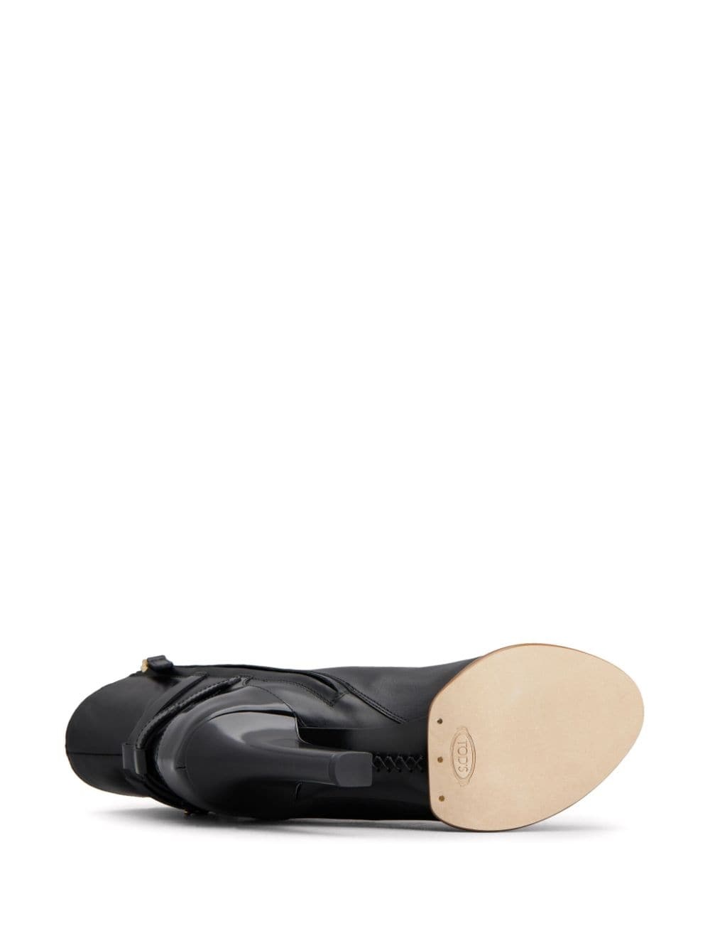 logo-plaque leather boots - 4