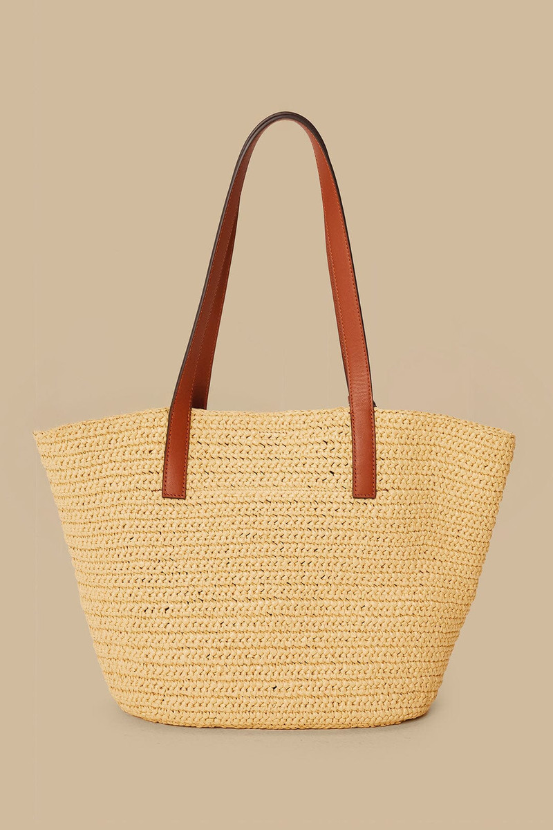 Caramel Raffia Basket Bag 6