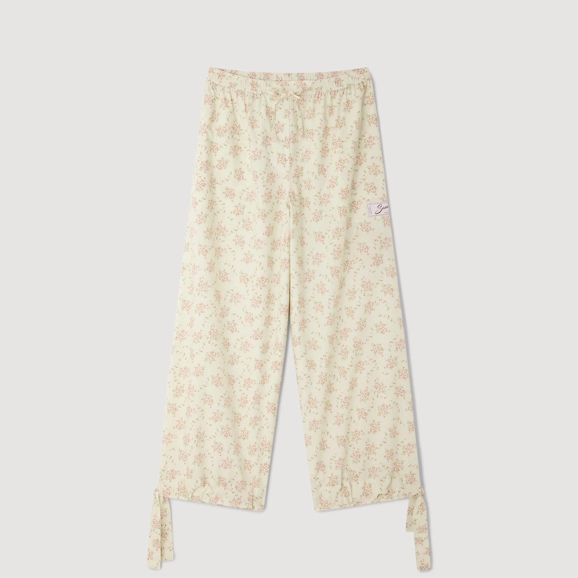 FLORAL WIDE-LEG TROUSERS - 1