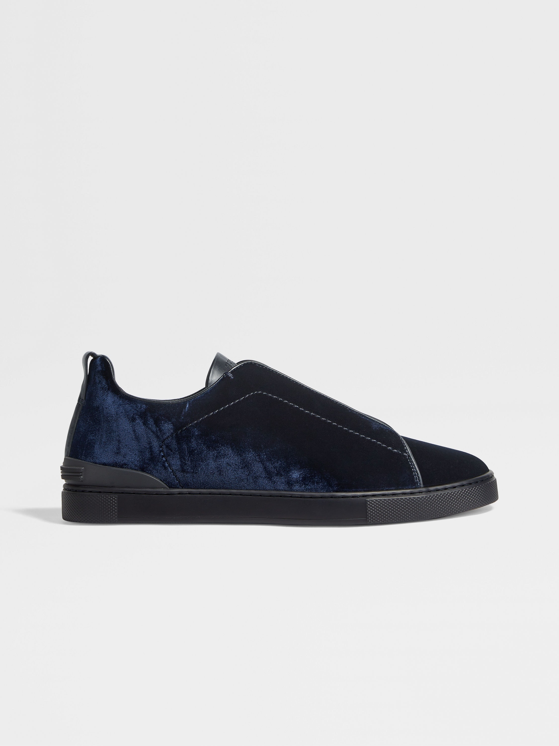 NAVY BLUE VELVET TRIPLE STITCH™ SNEAKERS - 4