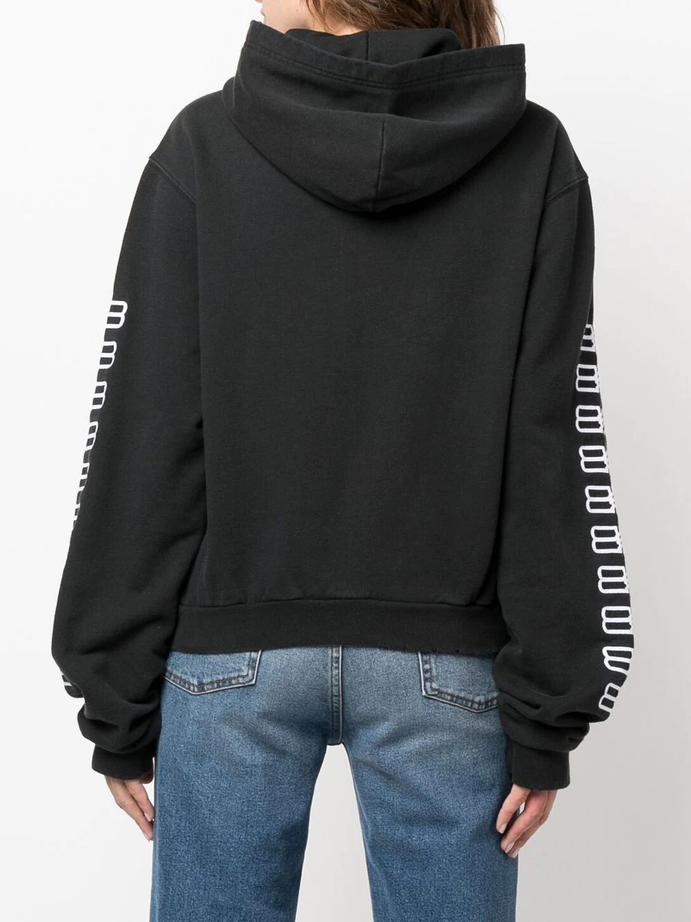 Worn-Out logo-print hoodie - 4