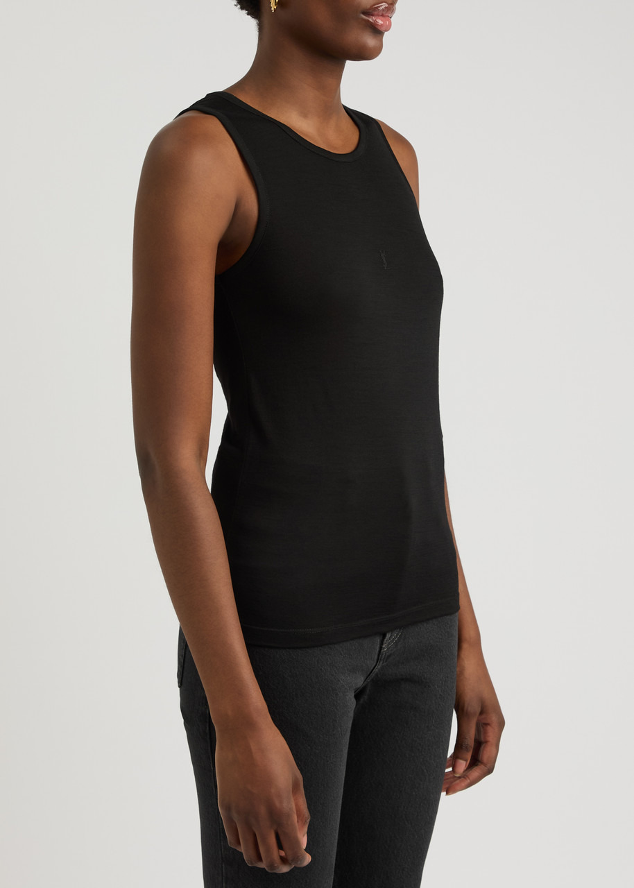 Saint Laurent Logo-embroidered Wool Tank - 2