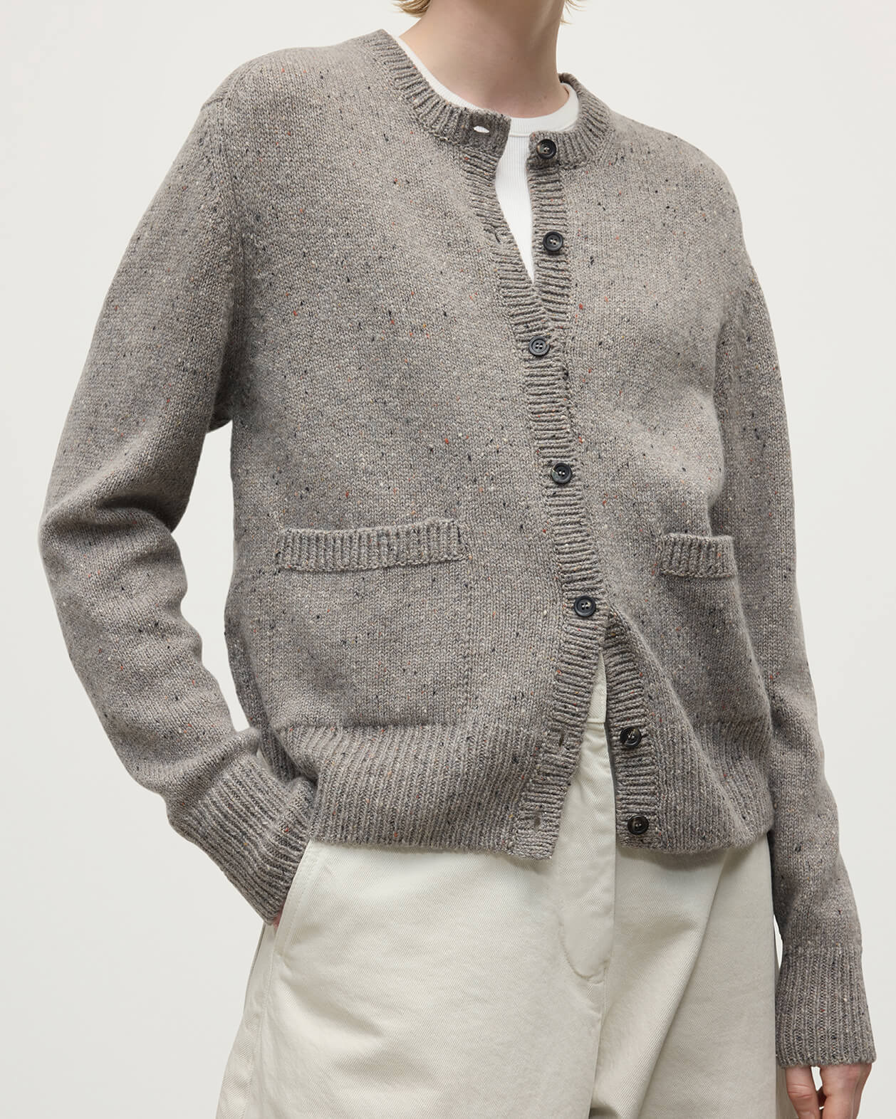 Donegal Cashmere Grey Cardigan - 5