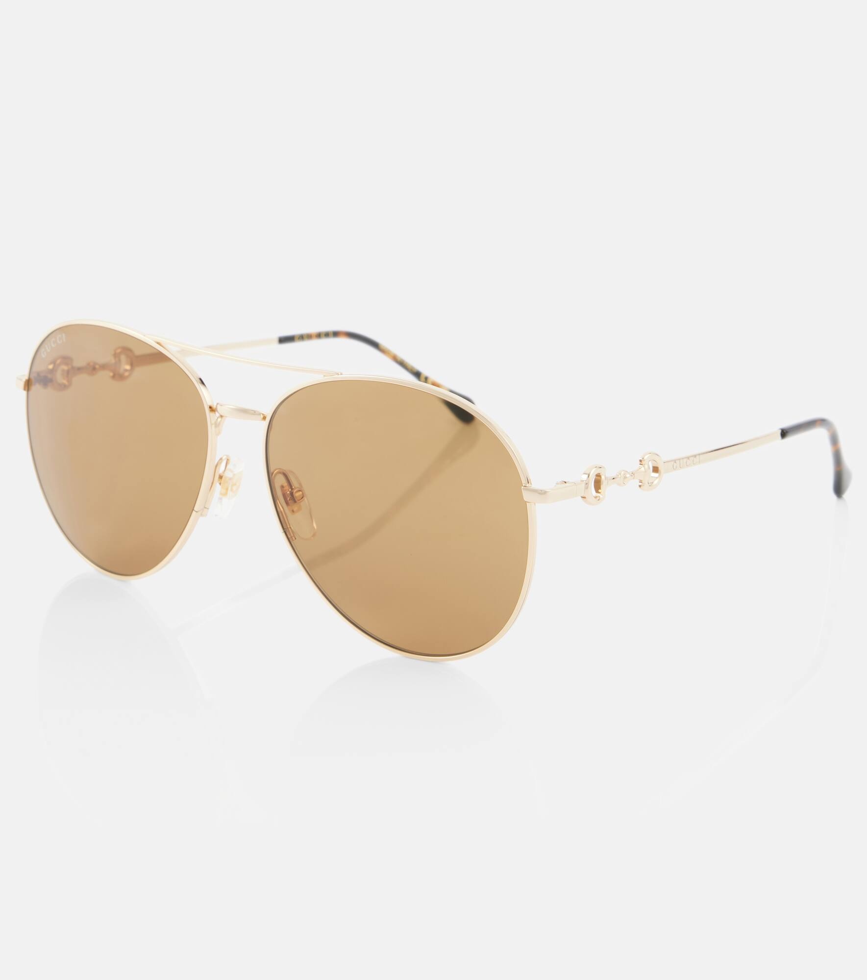 Horsebit aviator sunglasses - 4