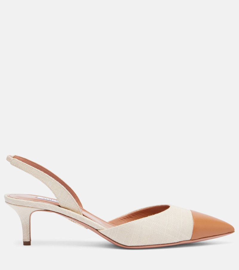 Milanese 50 leather slingback pumps 4