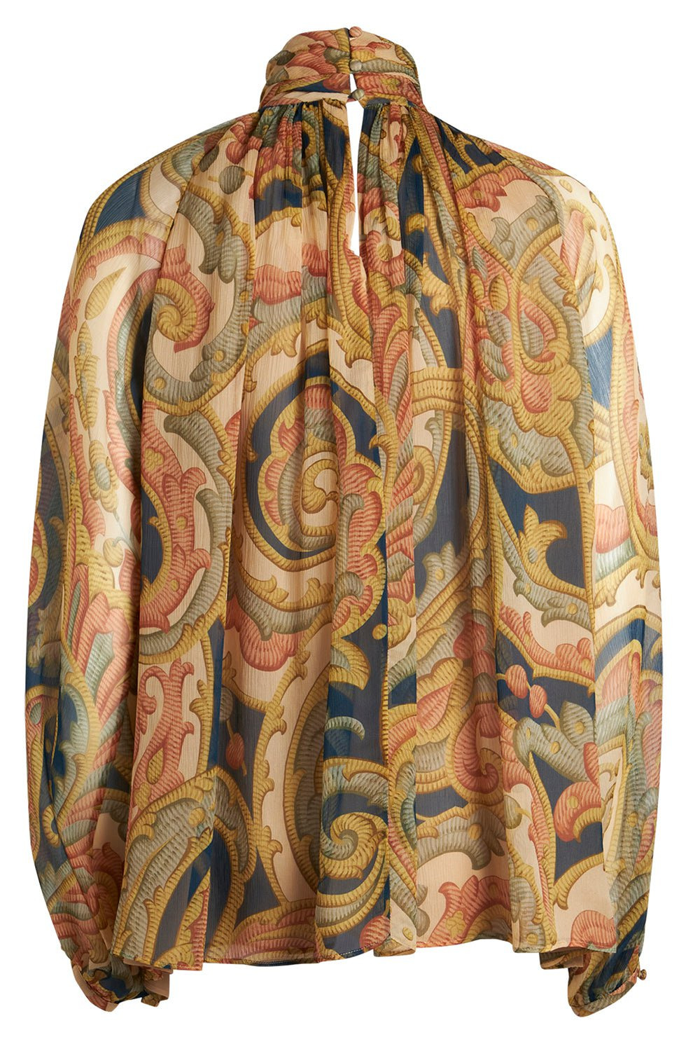 High Neck Printed Blouse - 5