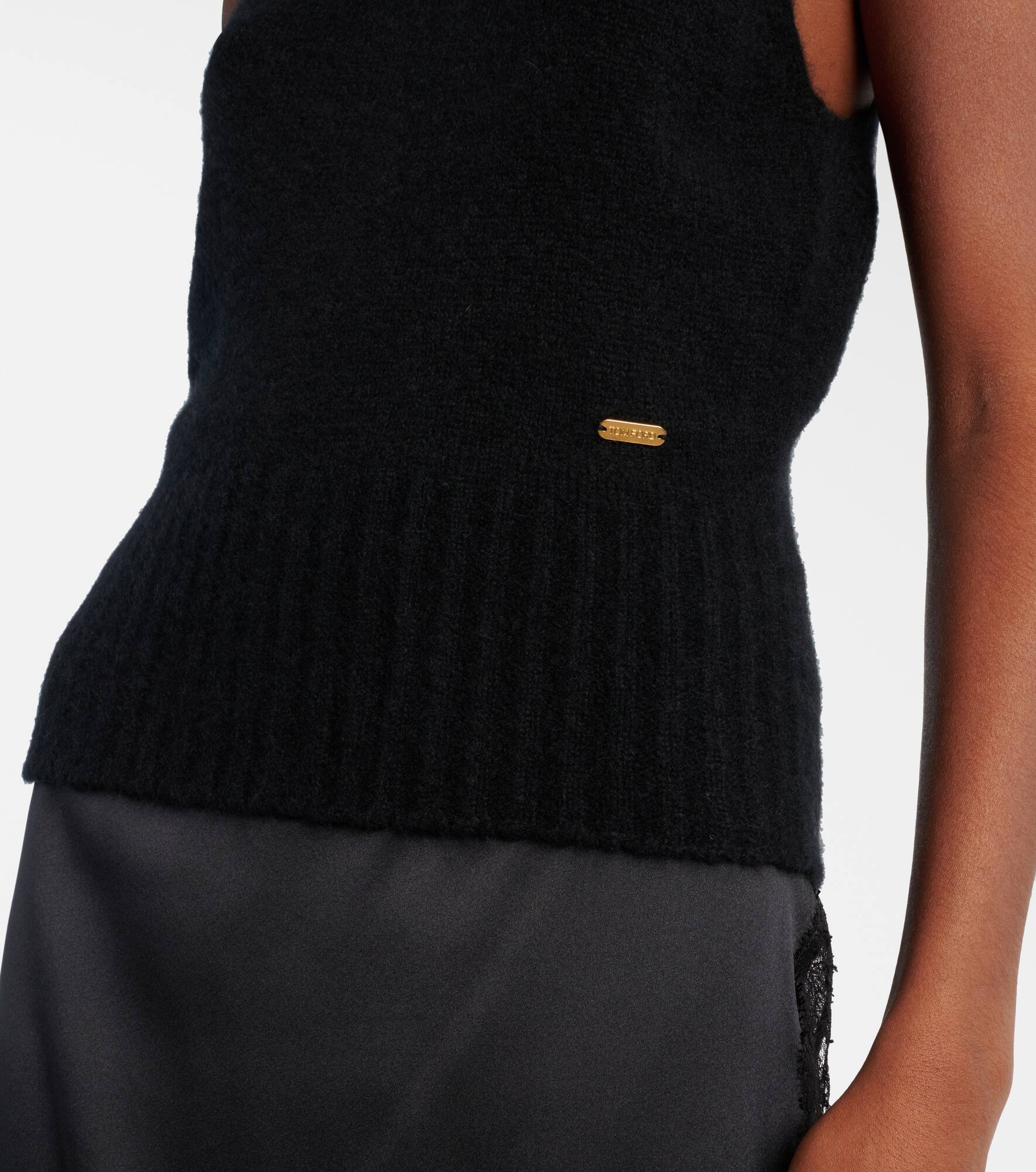 Cashmere and silk turtleneck top - 5