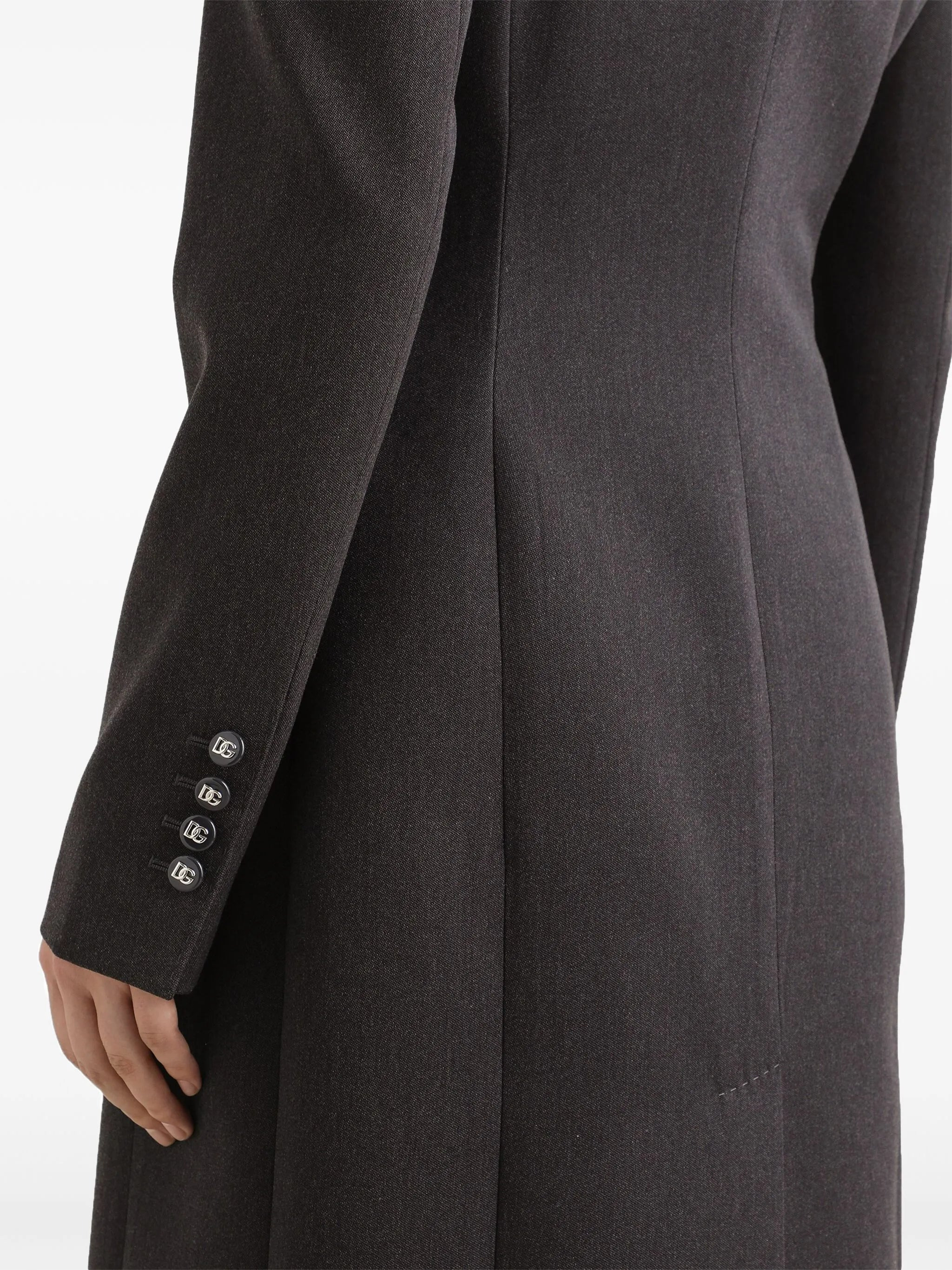 double-breasted padded-hips coat - 5