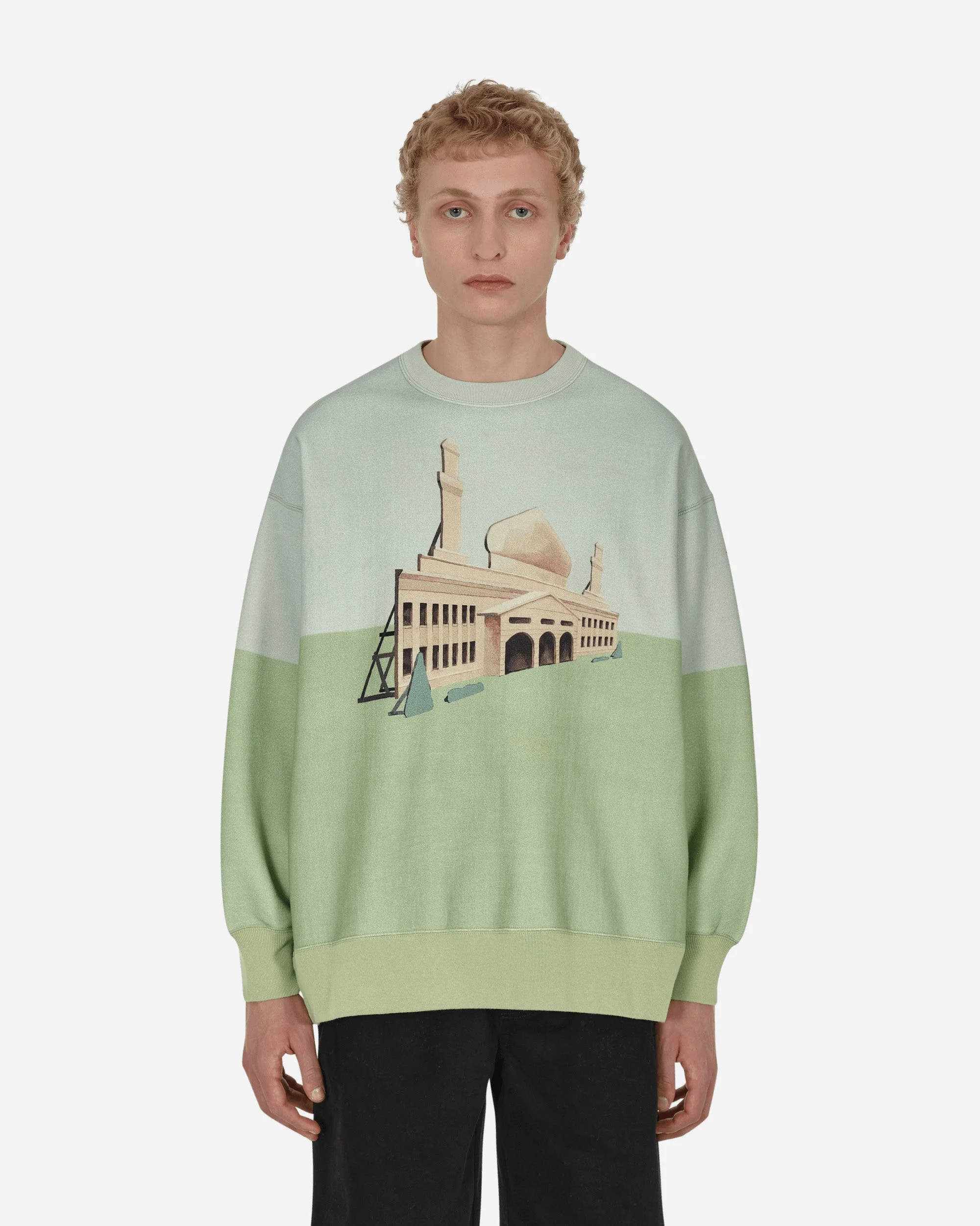 Graphic Crewneck Sweatshirt Green - 1