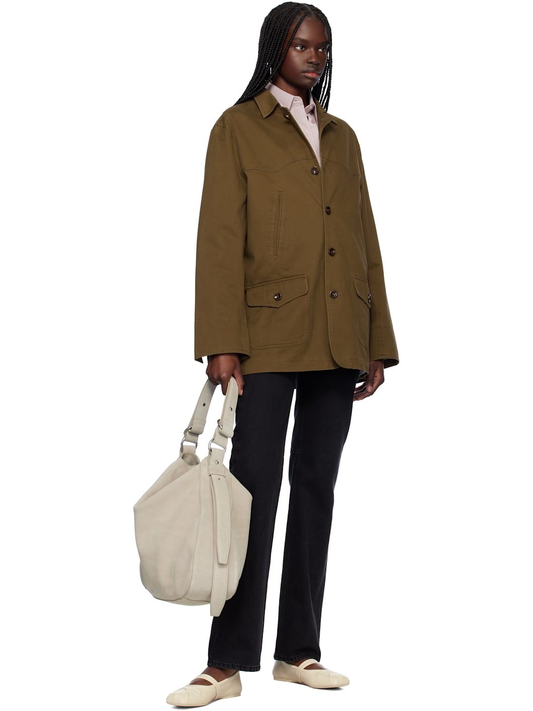 Gray Bud Slouchy Suede Bag - 4