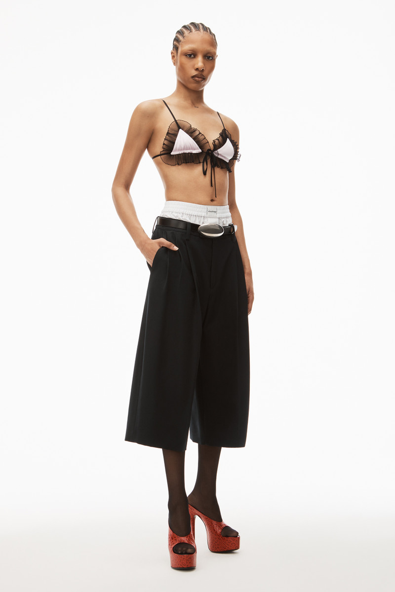 Alexander Wang LAYERED TAILORED CULOTTE IN WOOL BLEND outlook