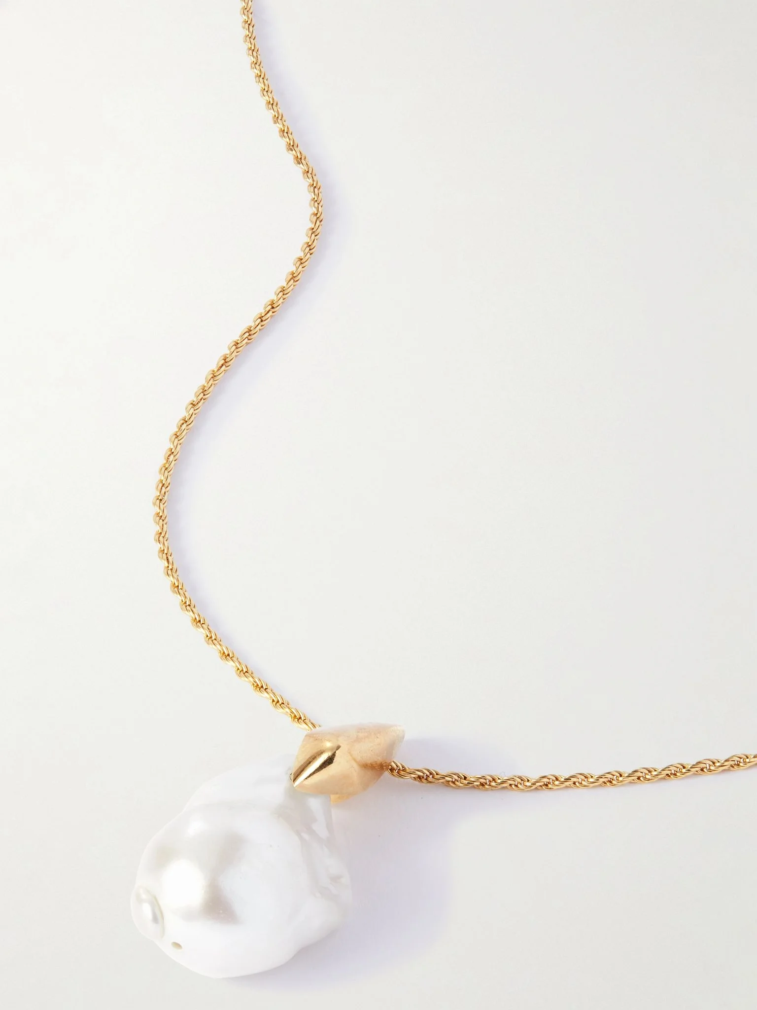 Gold-tone freshwater pearl necklace White - 1