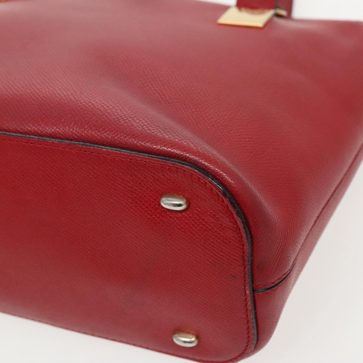 CELINE Hand Bag Leather Red Gold - 9