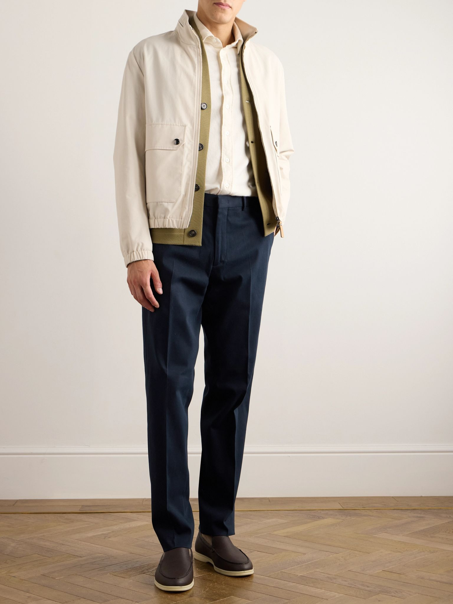 Jarno Austin Straight-Leg Stretch-Cotton Twill Trousers Blue - 2