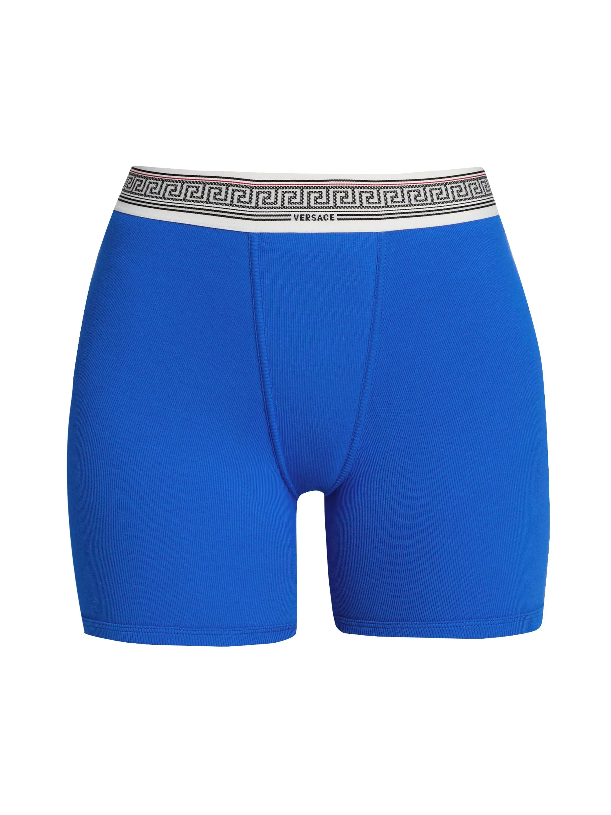 Women's Ciclista Cotton Rib-Knit Trunks - Blue - 1