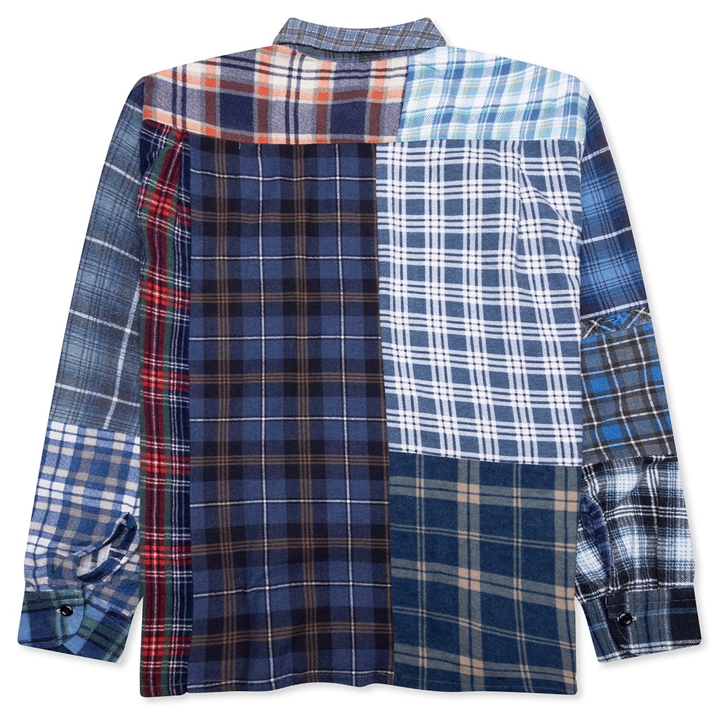 STRAIGHT HEM FLANNEL SHIRT - ASSORTED - 2