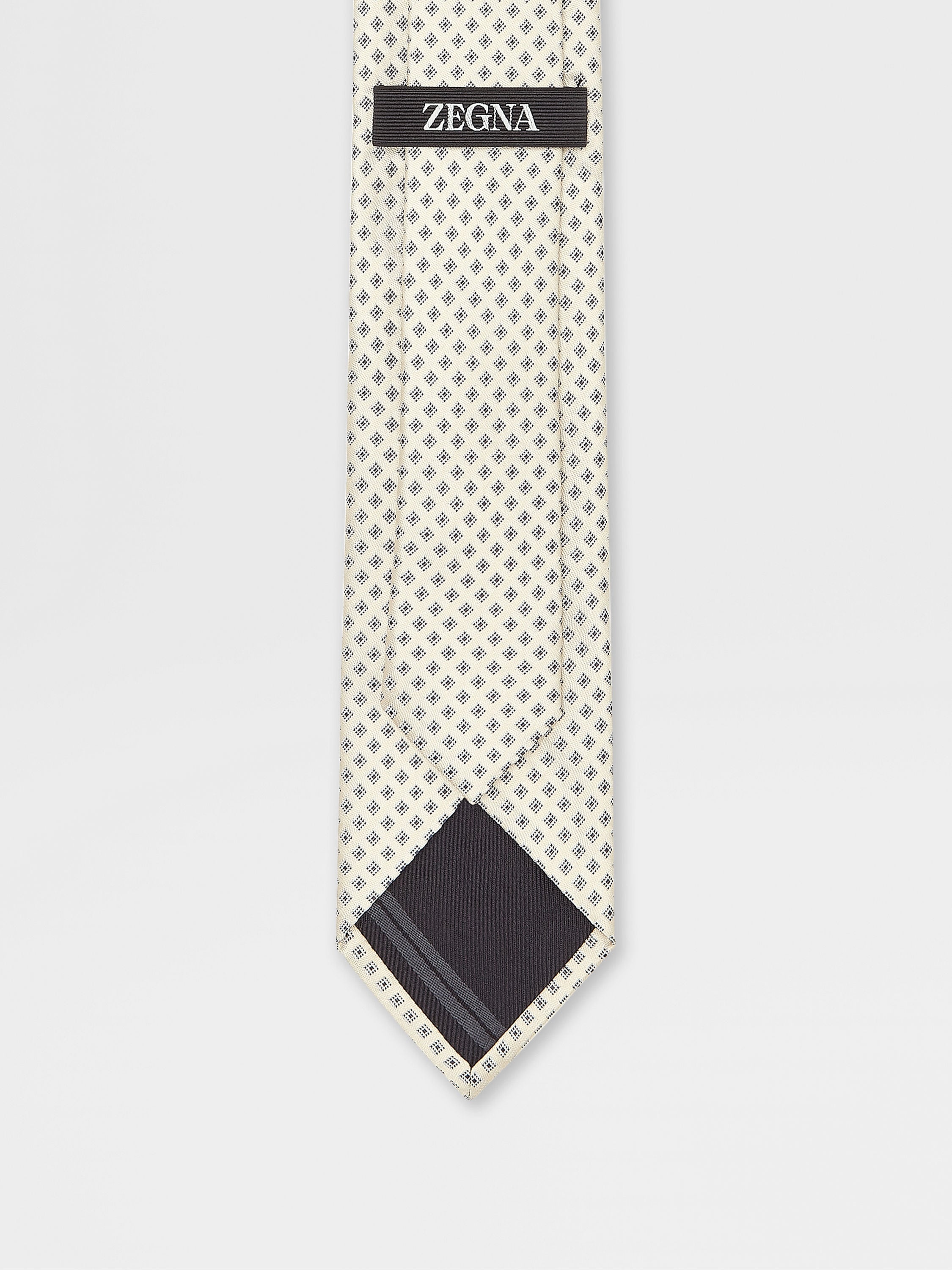 BEIGE SILK TIE - 3
