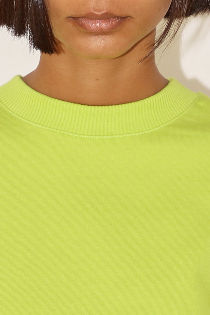 LONG SLEEVE JERSEY TOP WITH CUTOUT DETAIL ACID LIME - 9