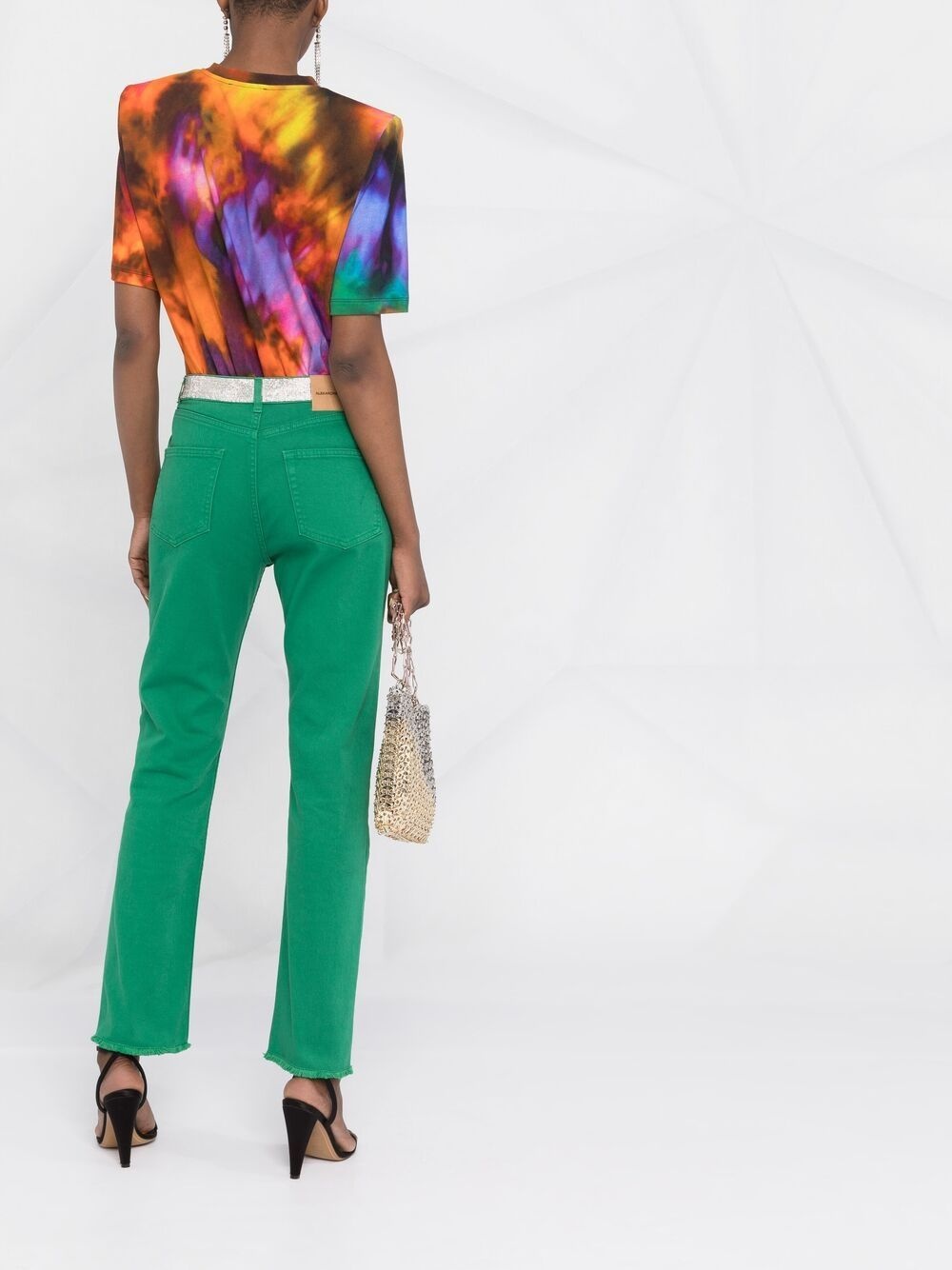 embellished-band jeans - 4