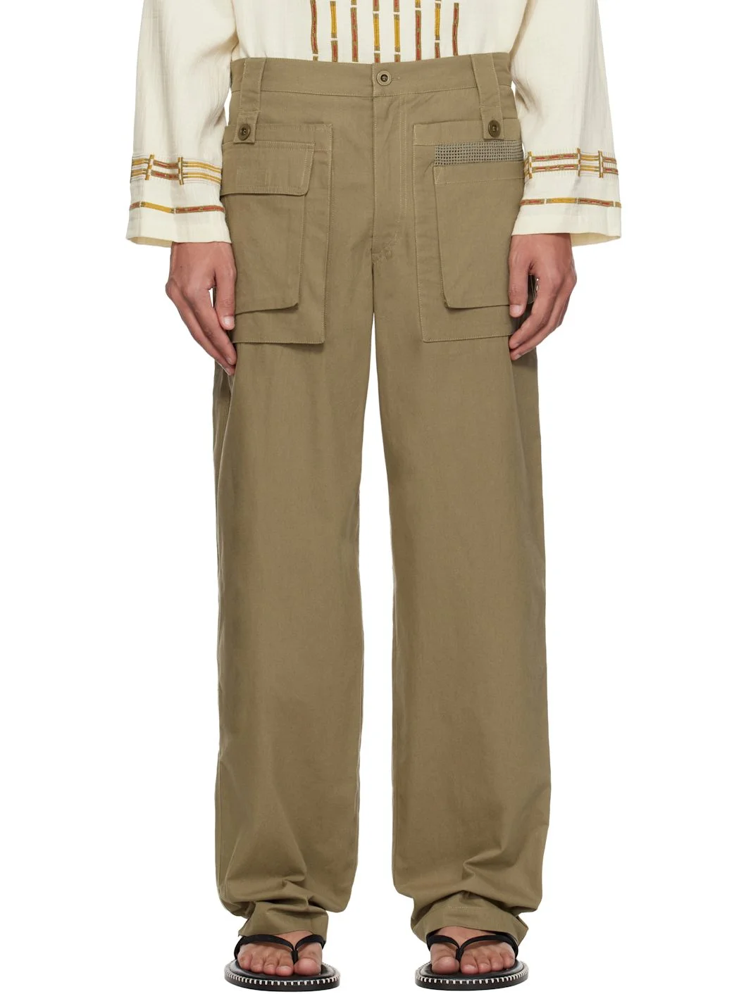 Khaki Ezio Trousers - 1